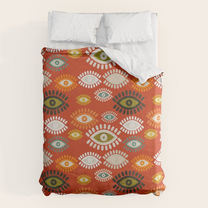 eyes pattern earthy fall Duvet Cover Gallery Image 1