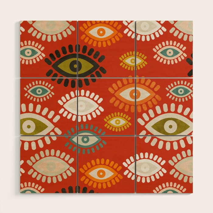 eyes pattern earthy fall Wood Wall Art Gallery Image 1