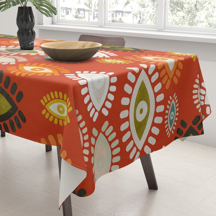 eyes pattern earthy fall Tablecloth Gallery Image 3