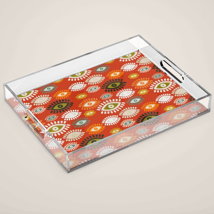 eyes pattern earthy fall Acrylic Tray Gallery Image 1