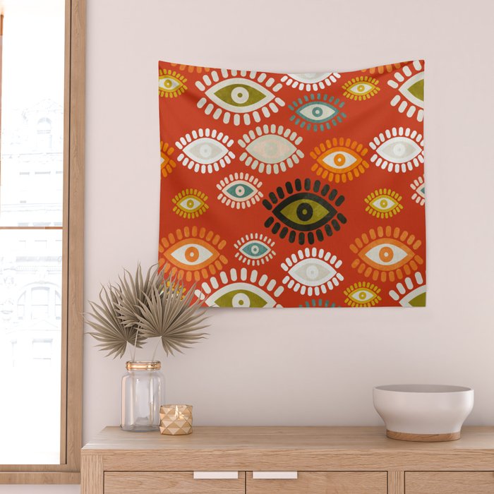 eyes pattern earthy fall Wall Tapestry Gallery Image 2