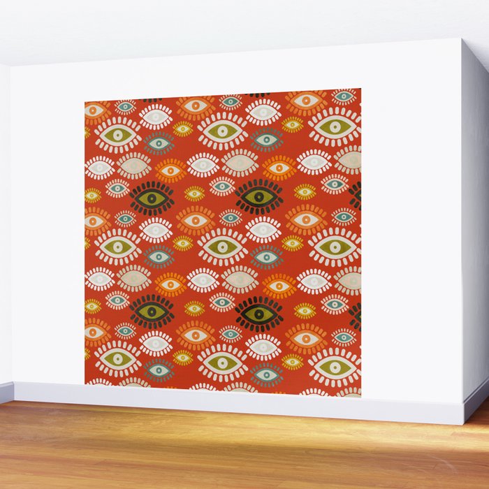 eyes pattern earthy fall Wall Mural Gallery Image 2