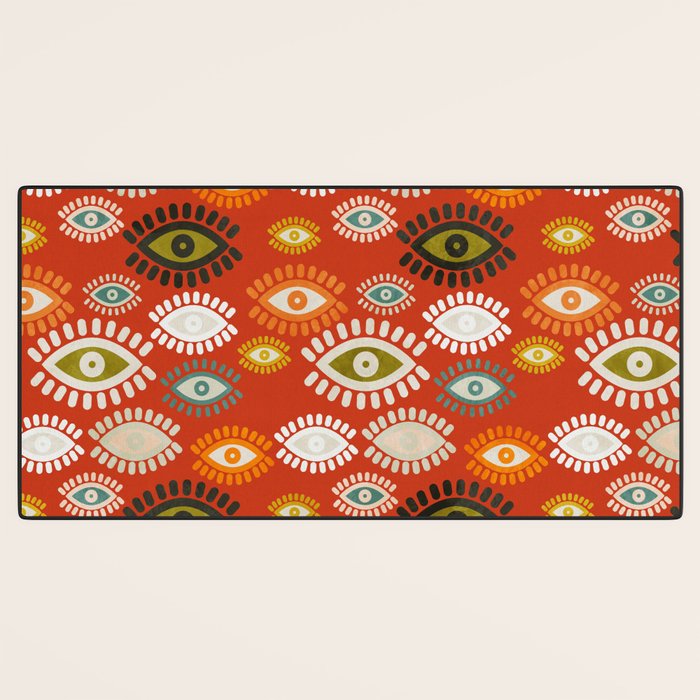 eyes pattern earthy fall Desk Mat Gallery Image 3