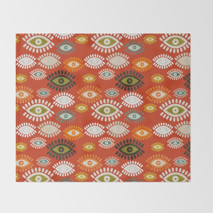 eyes pattern earthy fall Throw Blanket Gallery Image 2