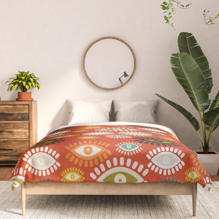 eyes pattern earthy fall Comforter Gallery Image 3