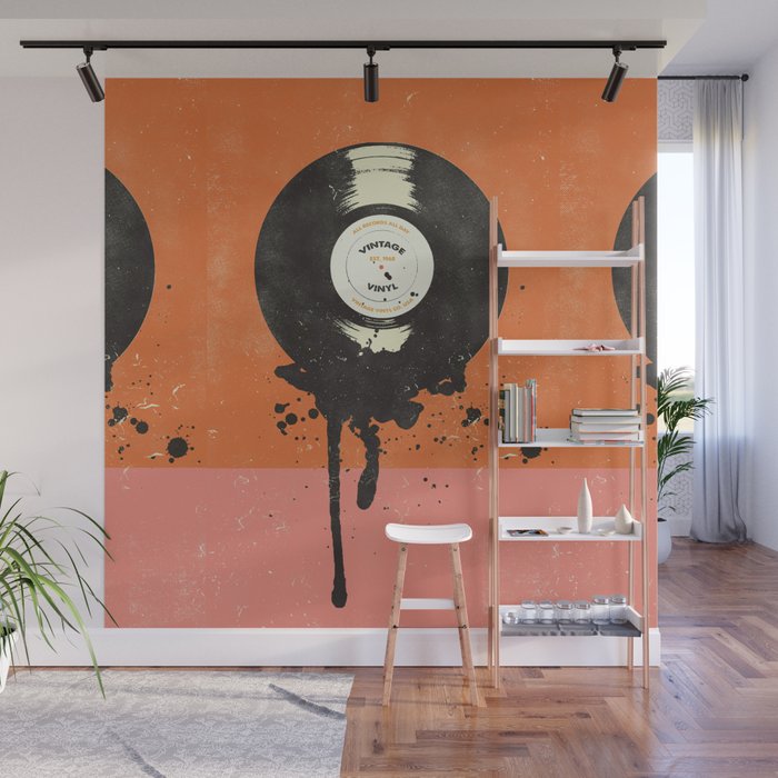 VINTAGE VINYL DRIP Wall Mural Gallery Image 1