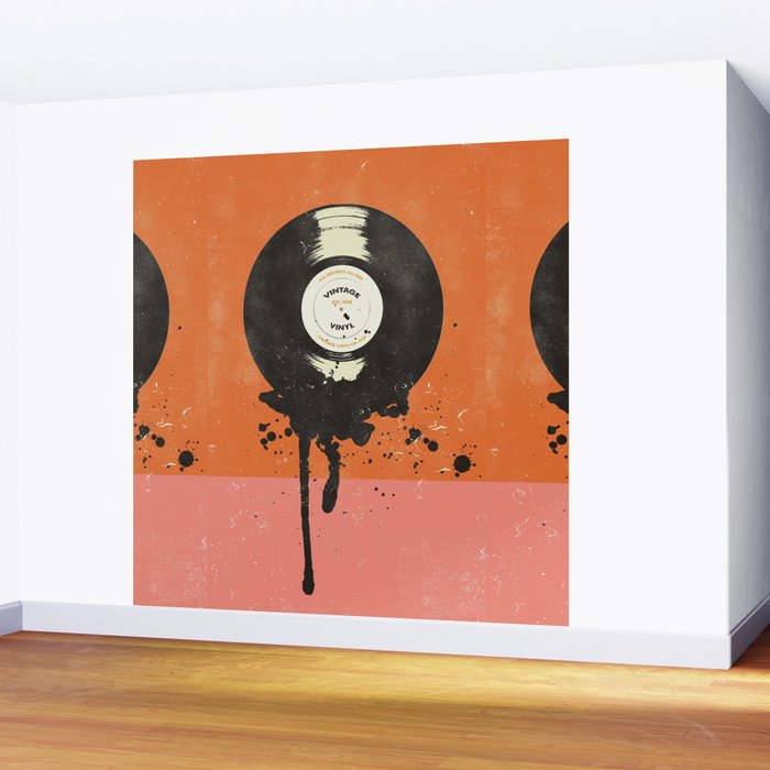 VINTAGE VINYL DRIP Wall Mural Gallery Image 2
