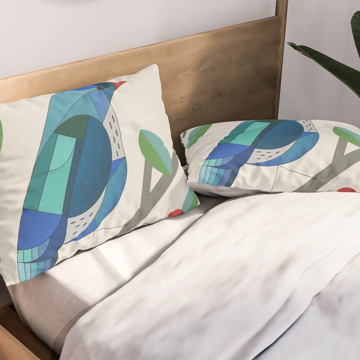 Blue Bird Pillow Sham Gallery Image 2