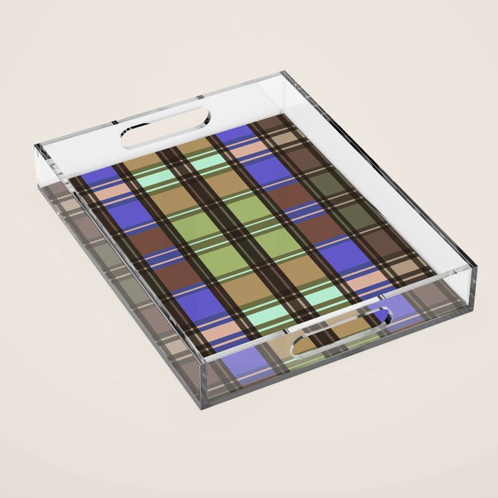 Fusion Colorful Toned Grids Acrylic Tray Gallery Image 1