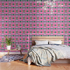 Merry Mod Geometric Pattern in Pink and Green Wallpaper Gallery Image 3