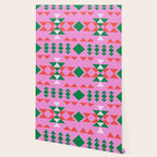Merry Mod Geometric Pattern in Pink and Green Wallpaper Gallery Image 2