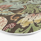 William Morris Vintage Strawberry Thief Chocolate Brown Slate Bath Mat Gallery Image 3