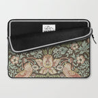 William Morris Vintage Strawberry Thief Chocolate Brown Slate Laptop Sleeve Gallery Image 2