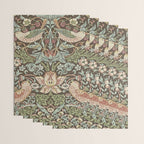 William Morris Vintage Strawberry Thief Chocolate Brown Slate Wrapping Paper Gallery Image 3