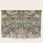 William Morris Vintage Strawberry Thief Chocolate Brown Slate Wall Hanging Gallery Image 1