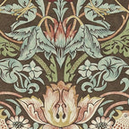 William Morris Vintage Strawberry Thief Chocolate Brown Slate Coffee Mug Gallery Image 2