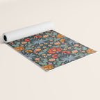 Victorian Carnation in Moody Red and Blue Yoga Mat Gallery Image 2