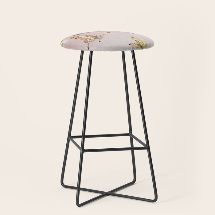 Butterflies and pear blossoms Stool Gallery Image 1
