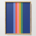 Retro Stripes - blue Serving Tray Gallery Image 1