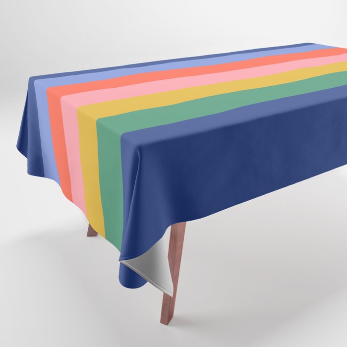 Retro Stripes - blue Tablecloth Gallery Image 1