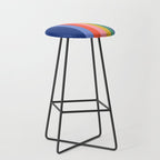 Retro Stripes - blue Stool Gallery Image 1