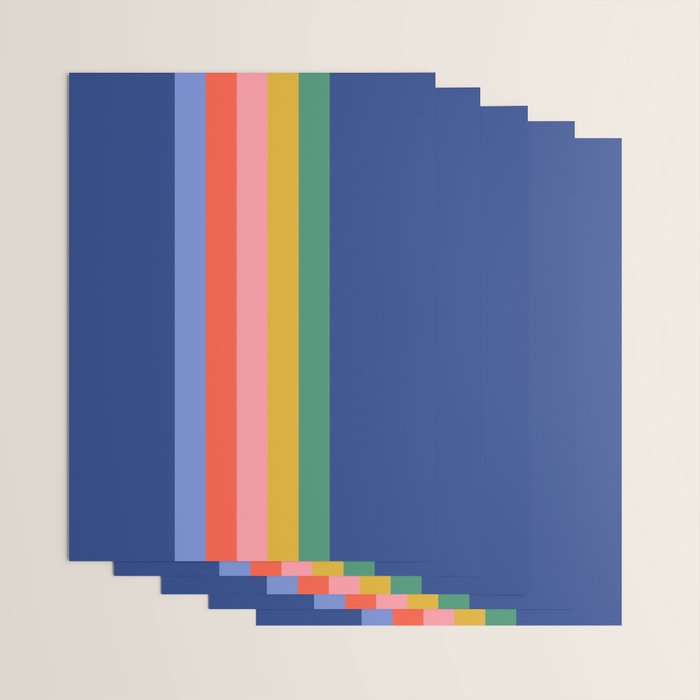 Retro Stripes - blue Wrapping Paper Gallery Image 3