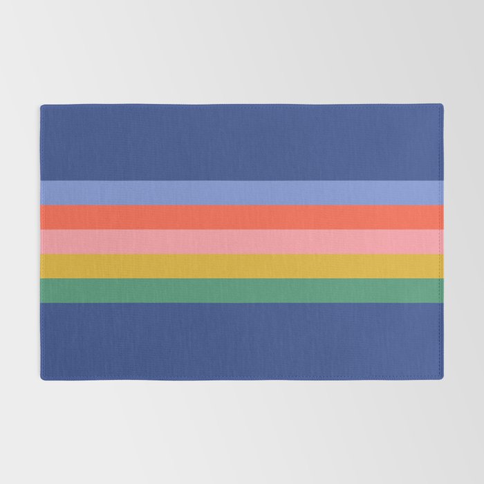 Retro Stripes - blue Rug Gallery Image 2