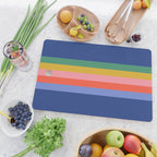 Retro Stripes - blue Cutting Board Gallery Image 2