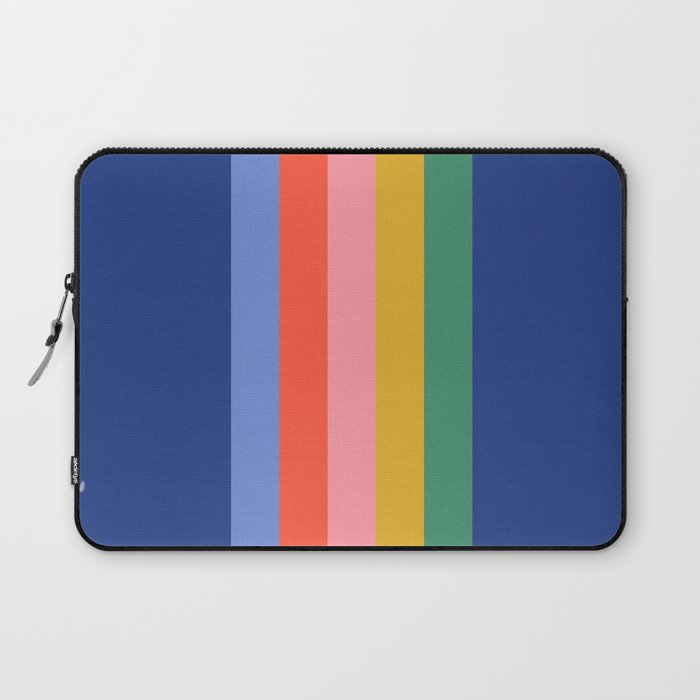 Retro Stripes - blue Laptop Sleeve Gallery Image 1