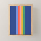 Retro Stripes - blue Mini Art Print Gallery Image 1