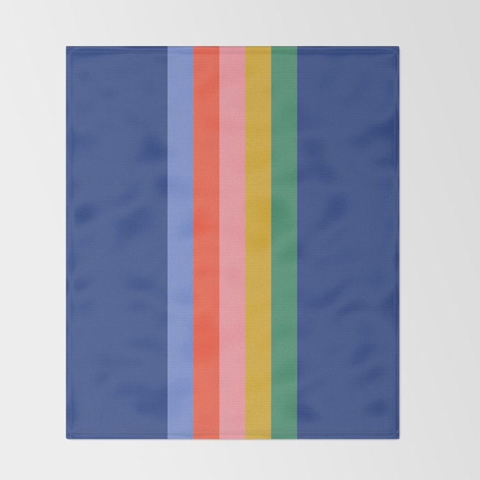 Retro Stripes - blue Throw Blanket Gallery Image 2
