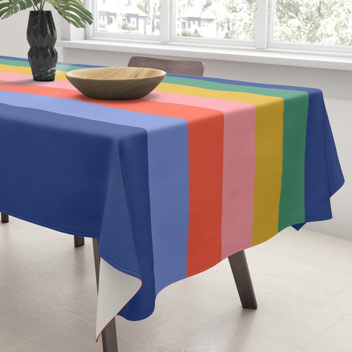 Retro Stripes - blue Tablecloth Gallery Image 3