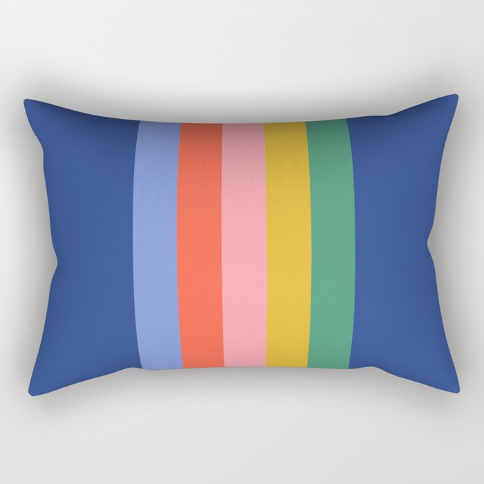 Retro Stripes - blue Rectangular Pillow Gallery Image 1