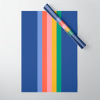 Retro Stripes - blue Wrapping Paper Gallery Image 1