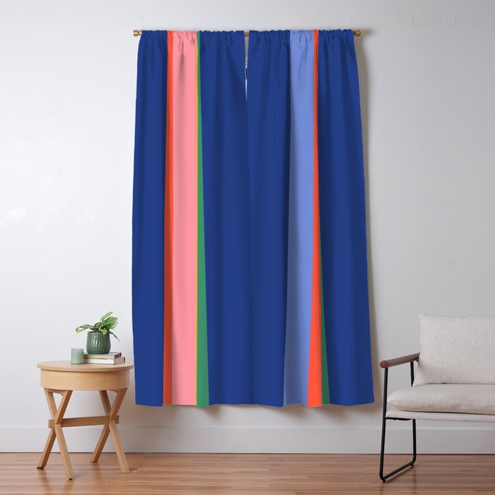 Retro Stripes - blue Window Curtain Gallery Image 5