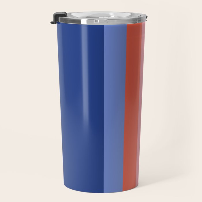 Retro Stripes - blue Travel Mug Gallery Image 3