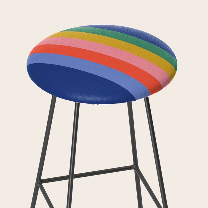 Retro Stripes - blue Stool Gallery Image 2