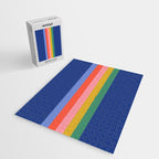 Retro Stripes - blue Jigsaw Puzzle Gallery Image 2
