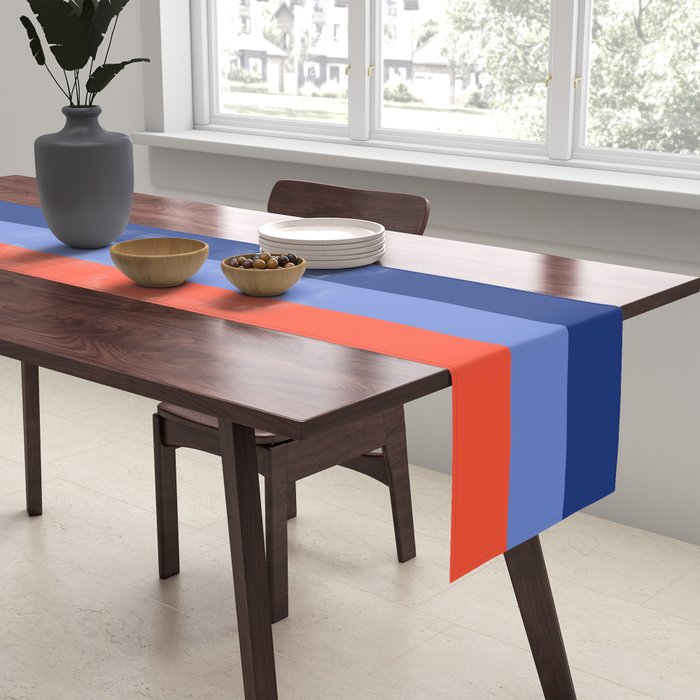 Retro Stripes - blue Table Runner Gallery Image 2