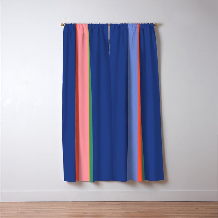 Retro Stripes - blue Window Curtain Gallery Image 3