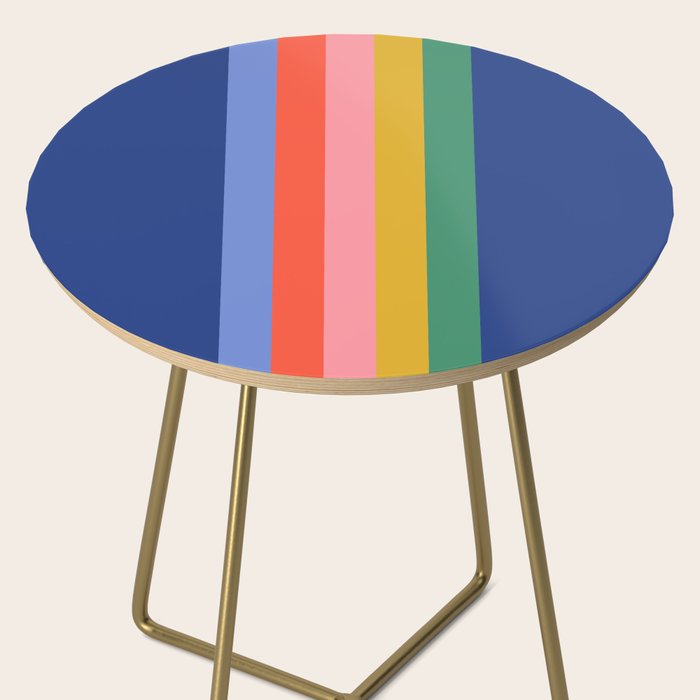 Retro Stripes - blue Side Table Gallery Image 2