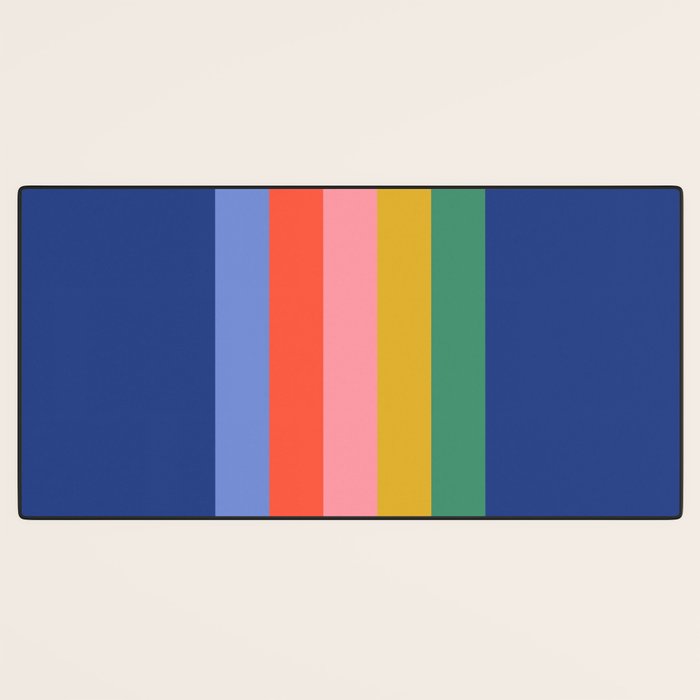 Retro Stripes - blue Desk Mat Gallery Image 3