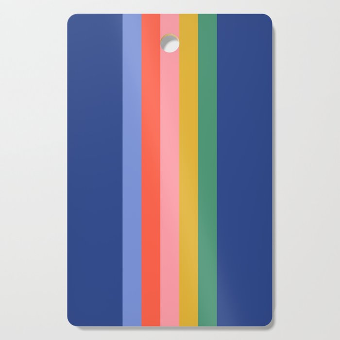 Retro Stripes - blue Cutting Board Gallery Image 1
