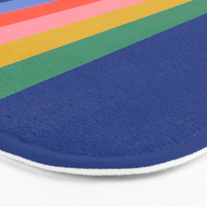Retro Stripes - blue Bath Mat Gallery Image 3