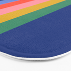 Retro Stripes - blue Bath Mat Gallery Image 3