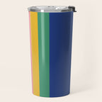 Retro Stripes - blue Travel Mug Gallery Image 2