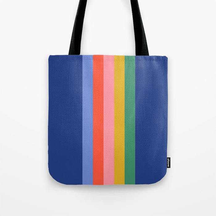 Retro Stripes - blue Tote Bag Gallery Image 1