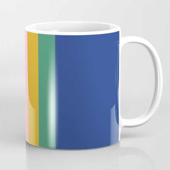 Retro Stripes - blue Coffee Mug Gallery Image 1