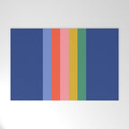 Retro Stripes - blue Welcome Mat Gallery Image 1