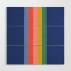 Retro Stripes - blue Wood Wall Art Gallery Image 1